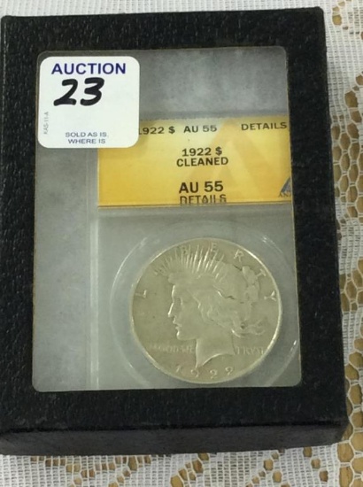 1922 Graded AU55 Morgan Silver Dollar