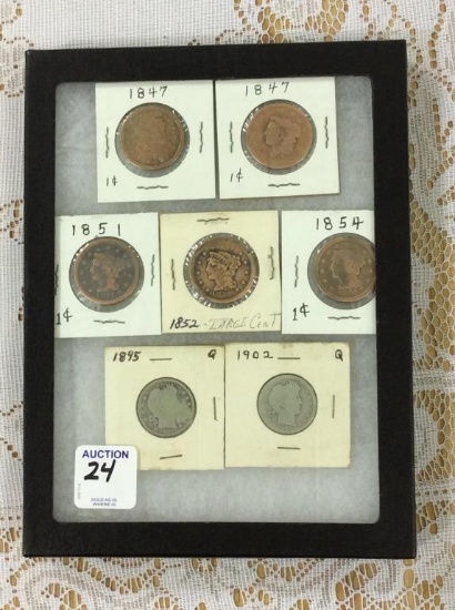 Collection of 7 Old Coins Including