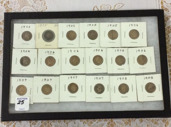 Collection of 18 Old Indian Head Pennies