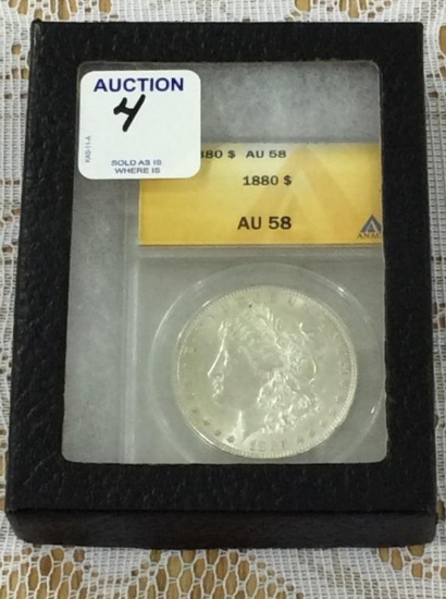 1880 Graded  AU58 Morgan Silver Dollar