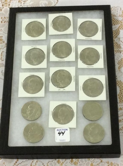 Collection of 14 Ike Dollars