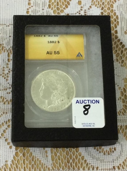 1882 Graded AU55 Morgan Silver Dollar