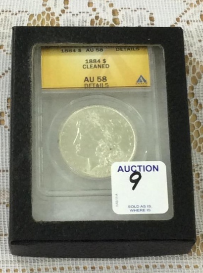 1884 Graded AU58 Morgan Silver Dollar