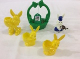 Lot of 5 Vintage Plastic Easter Candy Containers