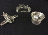 Lot of 3 Glass Candy Containers Including