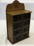 Primitive 8 Drawer Wall Hanging Spice Cabinet