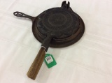 Cast Iron Heart Shaped Waffle Iron Marked