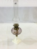 Amethyst Kerosene Lamp w/ Milkglass