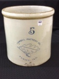 5 Gal Lowell Pottery Tonica, IL Crock