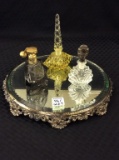 Lot of 4 Including 3 Glass Perfume Bottles-2 Czech