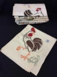 Lot of 8 Rooster/Chicken Design Embroidered