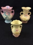 Lot of 3 Hull Art Pottery Vases Including