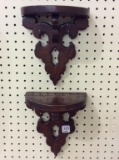 Pair of Matching Wall Hanging Sconce Shelves