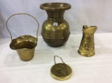 Lot of 4 Brassware Items Including 11 1/2 Inch
