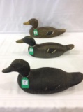 Lot of 3 Wood Decoys (2 Have Chipped Tails)