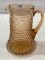 Lg. Pink Hobnail Glass Pitcher