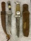 Lot of 2 WW II US Army Theatre Knives w/ Sheaths