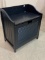 Contemp. Black Paint Lift Top Hamper