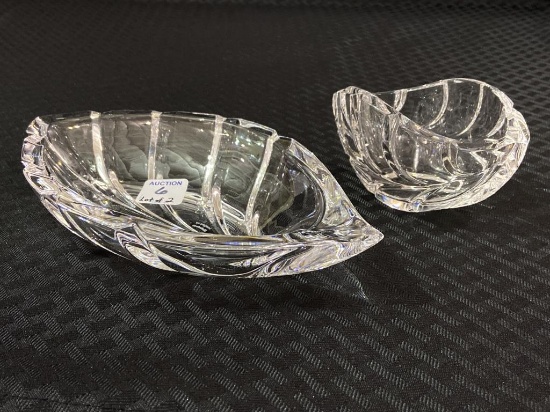 Lot of 2 Marquis by Waterford  Leaf Dishes