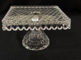 American Fostoria Square Pedestal Cake Stand