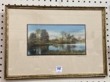 Framed Wallace Nutting Print-Across the Charles