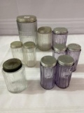 Lot of 10 Sellers Jars Including Coffee, 2-Tea &