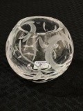 Sm. Marquis by Waterford Etched Crystal Rose Bowl