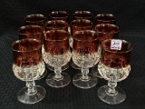 Lot of 12 Red King's Crown Goblets
