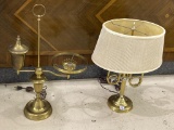 Lot of 2 Brass Table Lamps