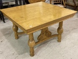 Antique 44 Inch Square Oak Thrashing Table