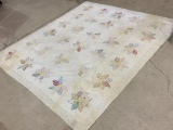 Vintage Floral Garden Quilt (Some Worn Spots)