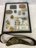 Group of Trinkets Including Various Belt Buckles,