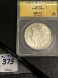 Graded 1887 Morgan Silver Dollar MS-60