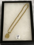 Heavy 14K Gold Chain w/ Pendant -Total Weight