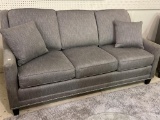 Very Nice Smith Bros Grey Upholstered Sofa