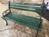 Green Paint Wood & Metal Park Bench