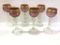 Fabulous Set of 6 Moser Pedestal Wines w/ Enamel