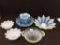 Group of 6 Blue & Opalscent Pieces Including