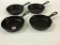 Set of 4 Wagnerware #3 Cast Iron Skillets