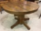 Sm. 42 Inch Round Oak Pedestal Table w/ 2 Leaves