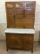 Primitive Two Piece Sellers Kitchen Cabinet w/