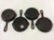 Lot of 4 Griswold Lg. Embelm #3 Cast Iron Skillets