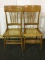 Pair of Matching Oak Cane Seat Chairs (41 Inches