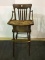 Primitive Child's Wood High Chair