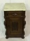 Sm. Victorian Carved White Marble Top Cabinet