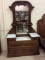 Victorian Dresser w/ Mirror, Candle Stands & White