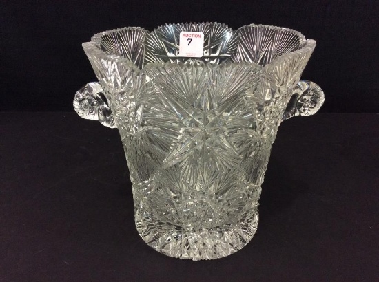 Intricate Cut Glass Ice Bucket