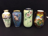 Lot of 4 Various Decorated Vases Including