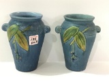 Pair of Matching Weller Decorated Vases-