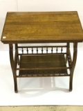 Oak Lamp Table w/ Bottom Shelf w/